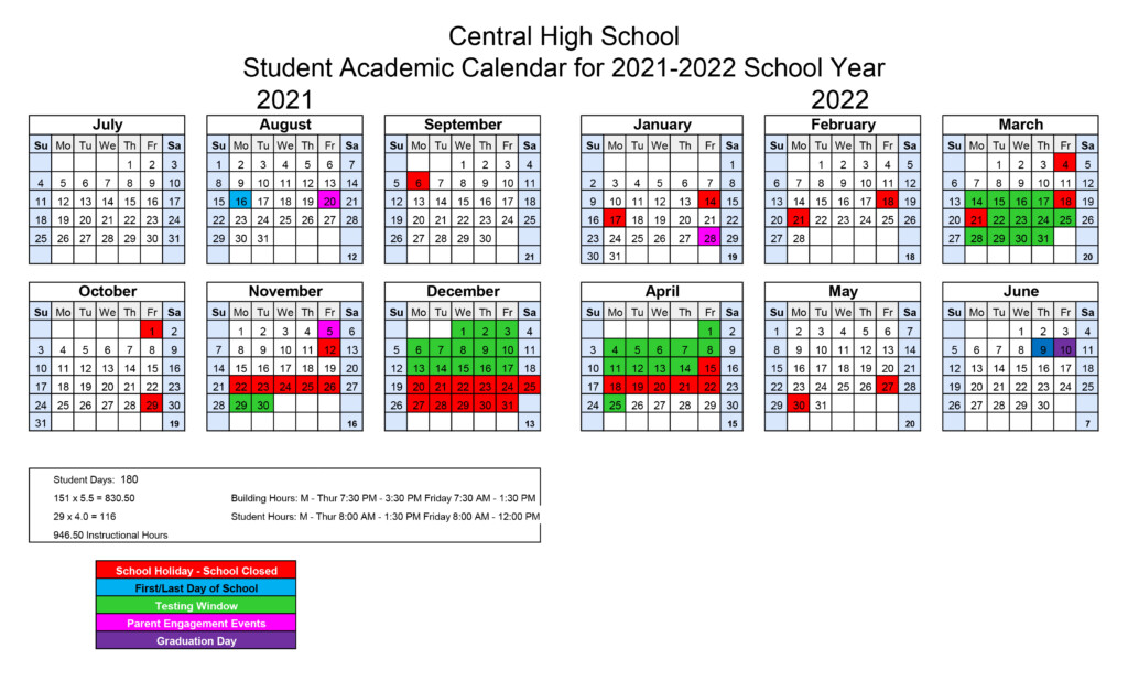 Calendar Central High School