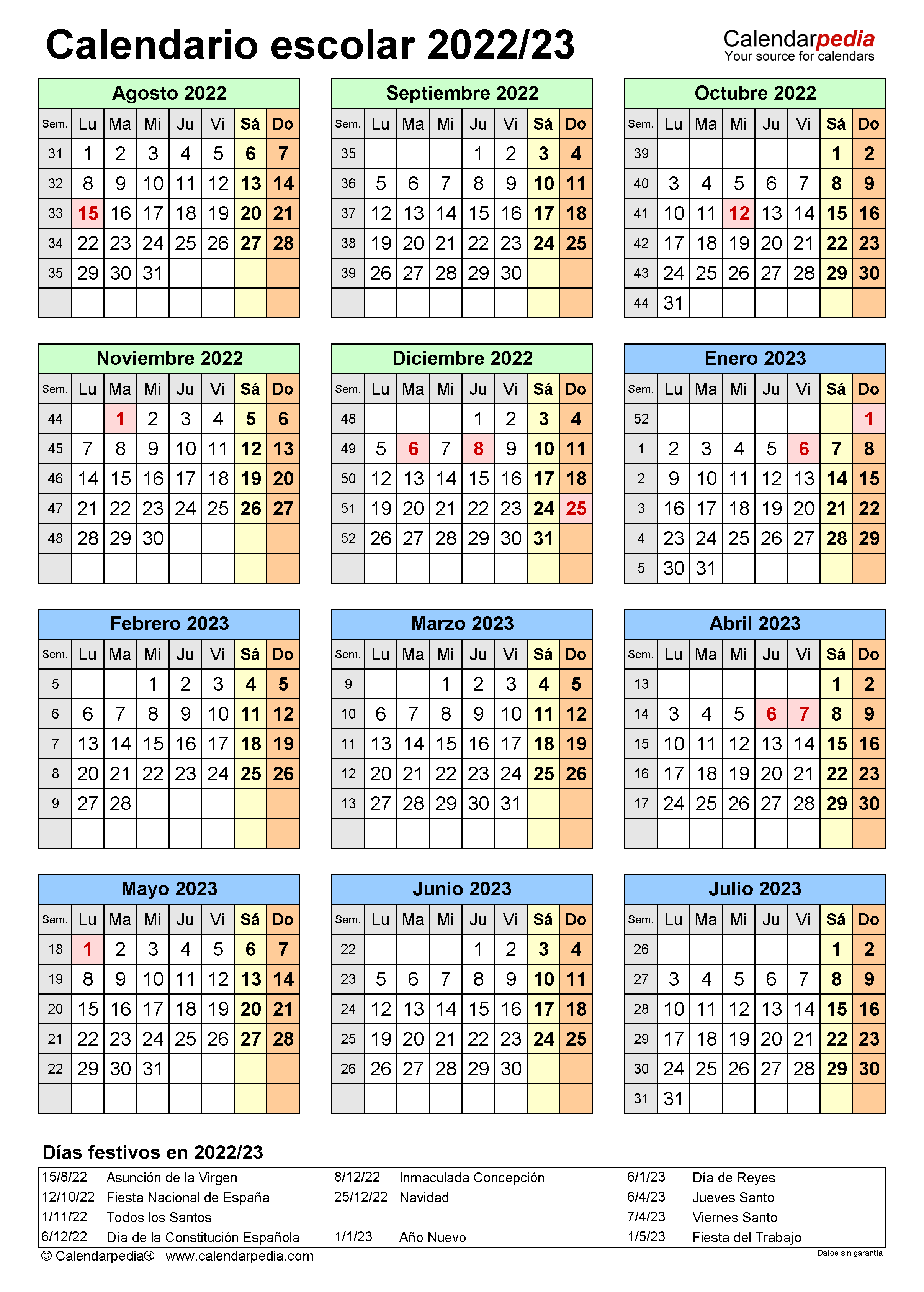 Calendario Escolar 2022 2023 En Word Excel Y Pdf Compressor IMAGESEE