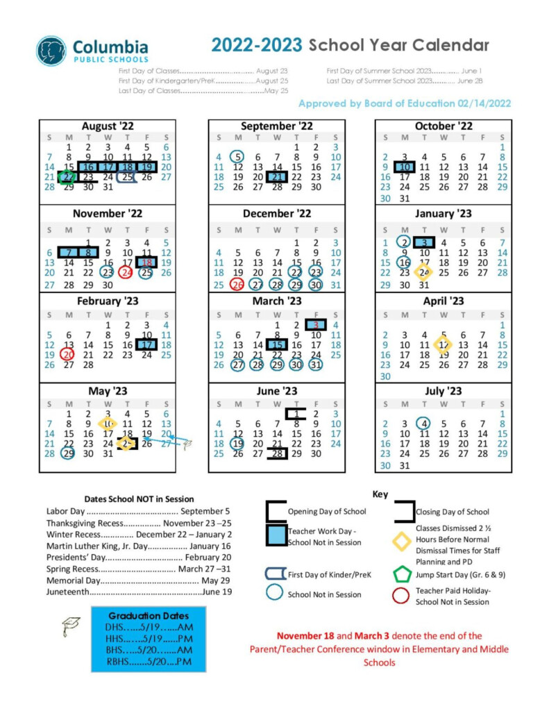  Columbia University Calendar 2022 2023 With Holiday PDF 