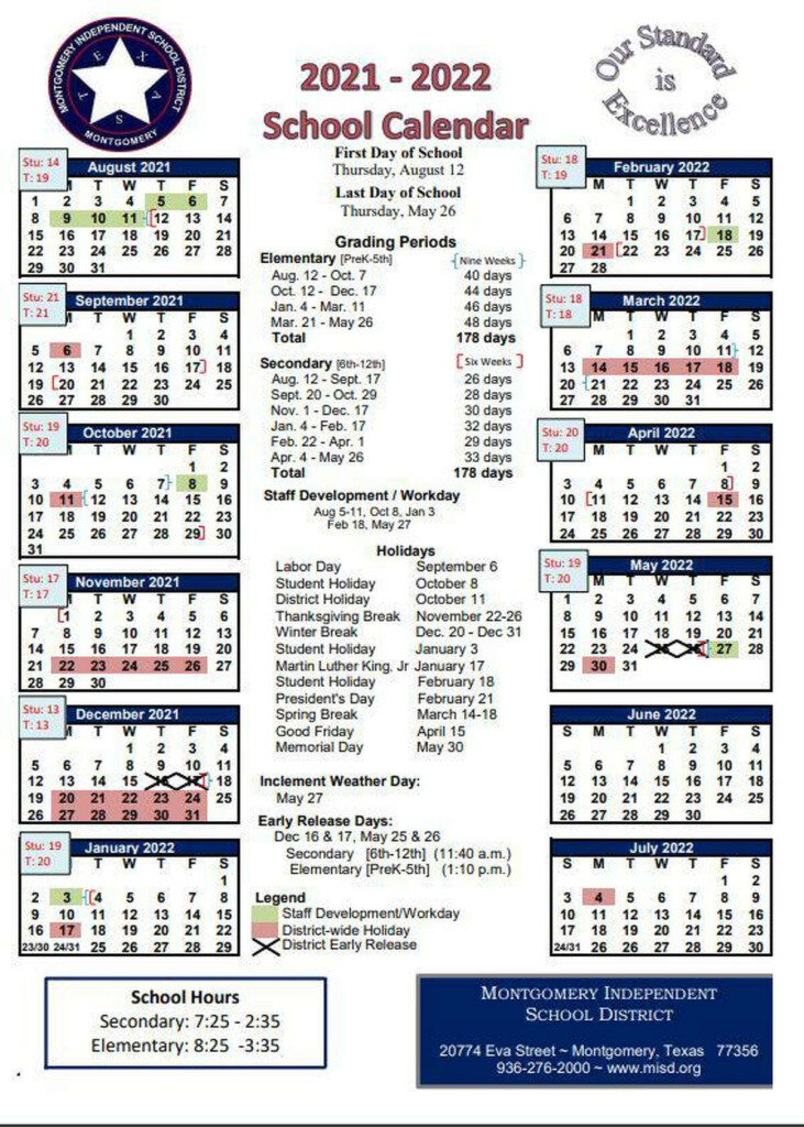 Conroe Isd Calendar 2021 22 Customize And Print