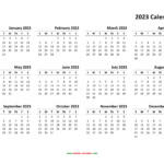 Downloadable 2023 Yearly Calendar Printable Calendar 2023