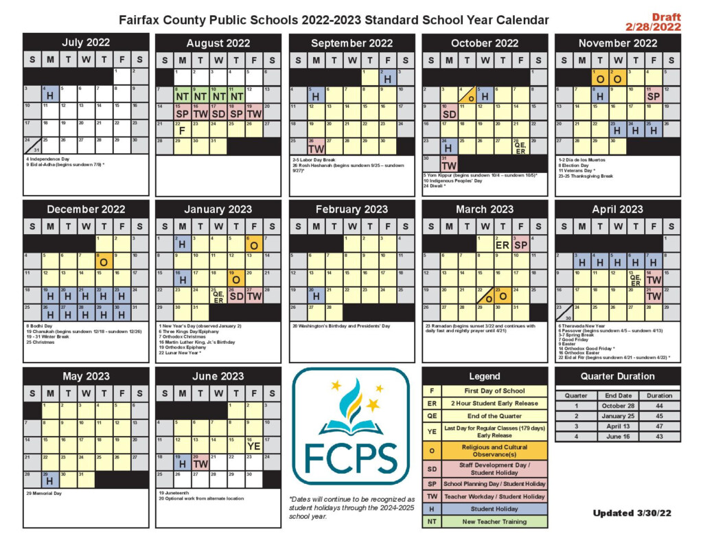 Fairfax County 2022 23 Calendar Customize And Print