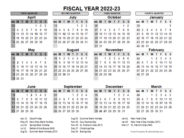 Fiscal Calendar July 2023 Through June 2022 Calendar With Holidays