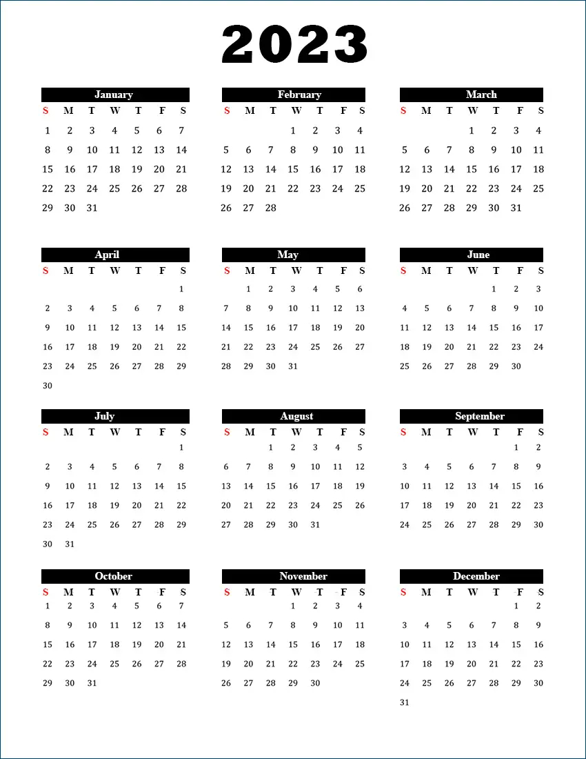 Free 2023 Calendar Printable Free Printable Calendar Monthly