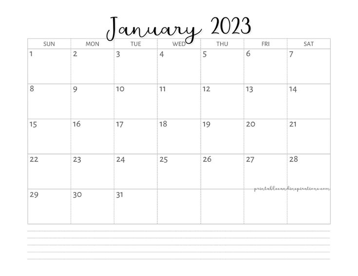 Free 2023 Calendar Printable PDF Simple Minimalist Printables And 