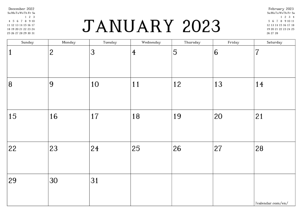 Free Monthly Calendar Template 2023 Customize And Print