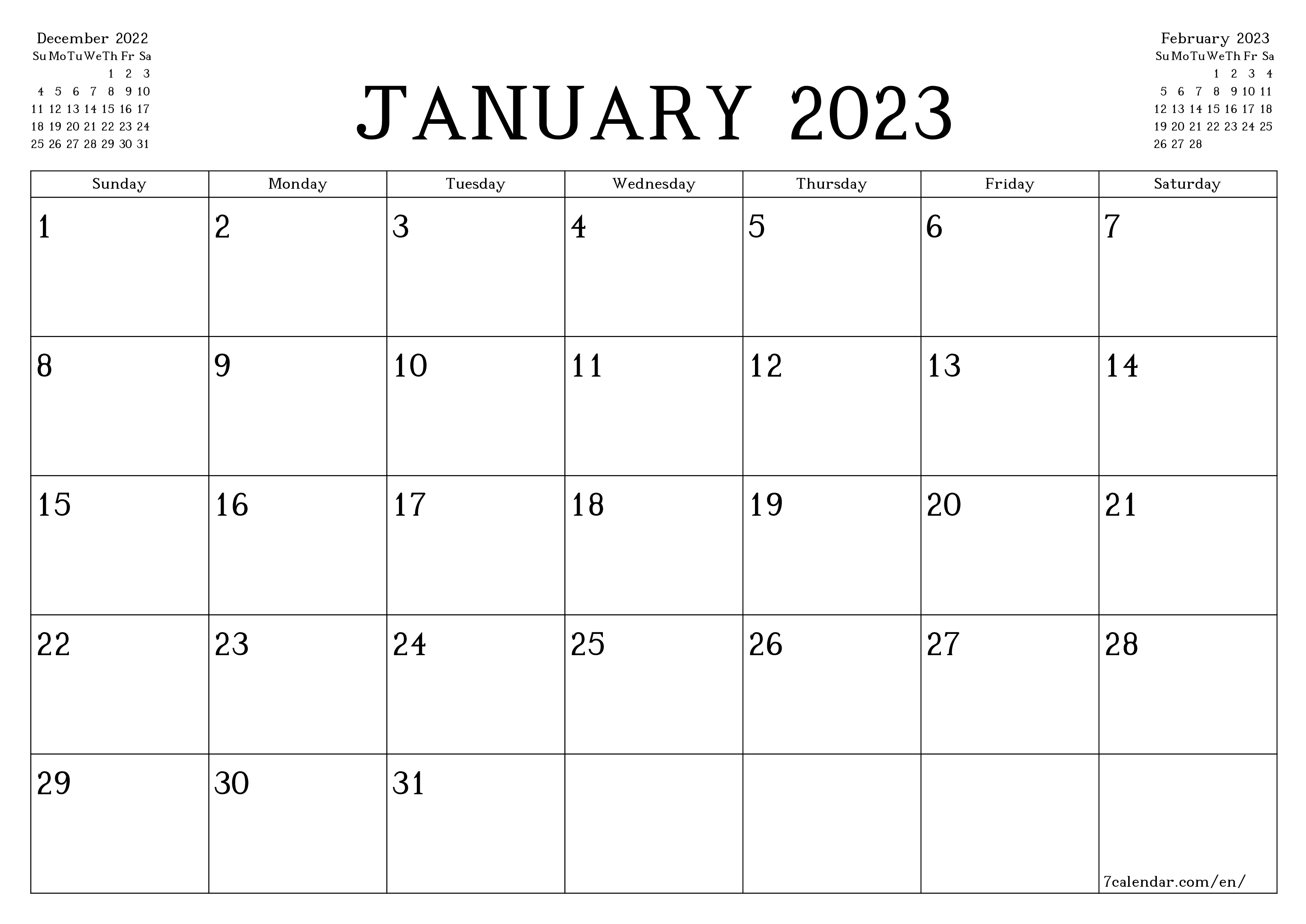 Free Monthly Calendar Template 2023 Customize And Print