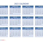 Free Printable 2023 Calendar CALENRAE