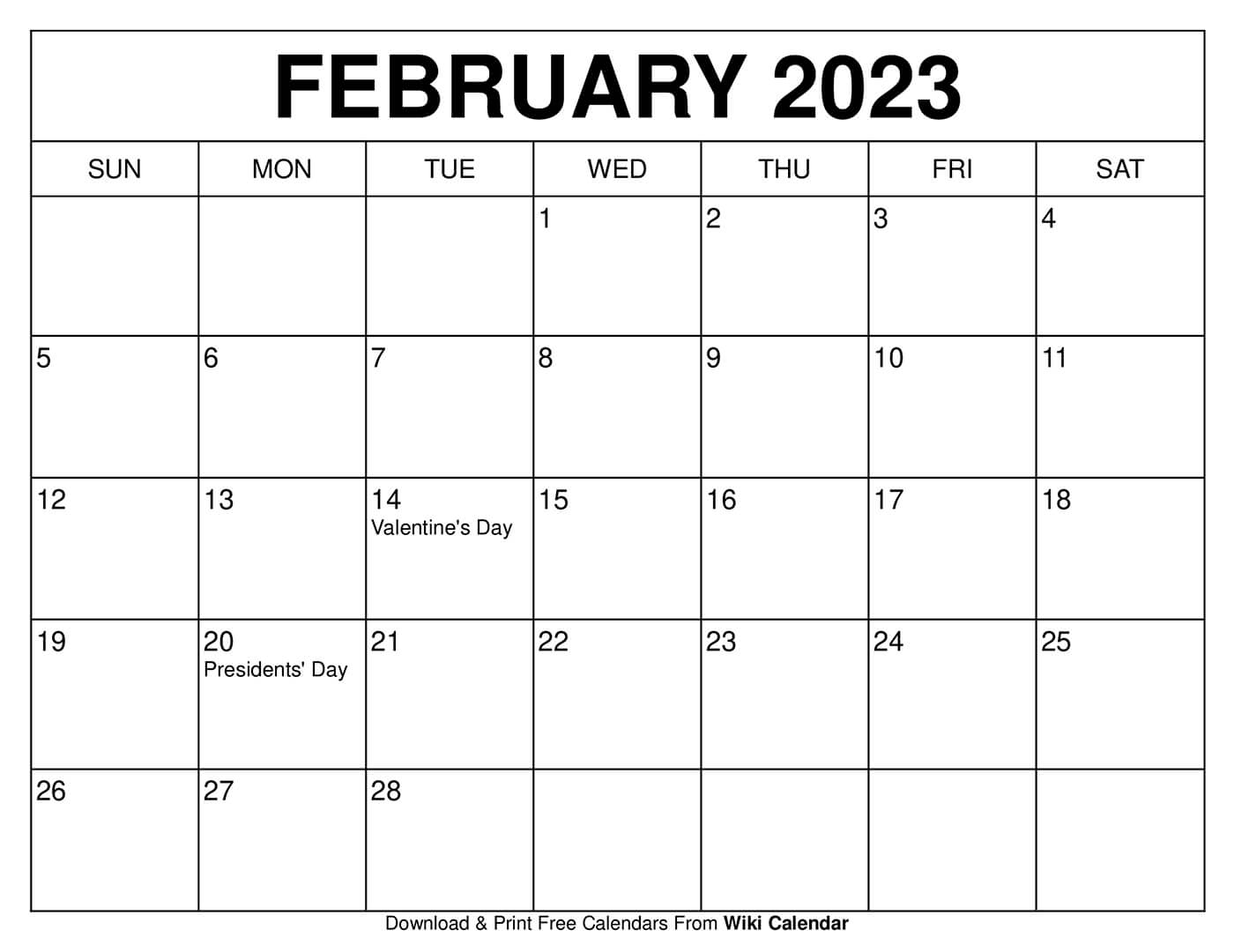 Free Printable February 2023 Calendars Wiki Calendar