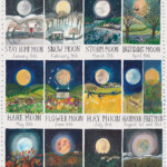 Full Moons 2023 Poster Print UK Version Driftwood Designs