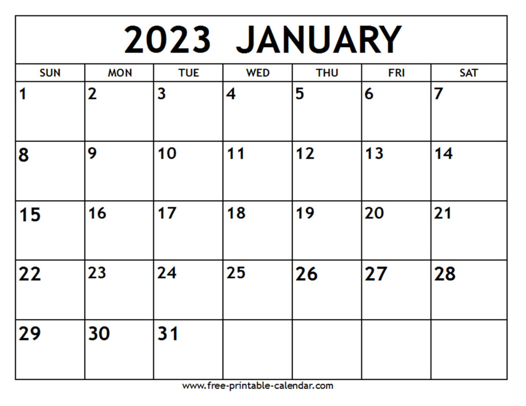 January 2023 Calendar Free printable calendar