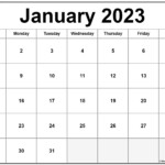 January 2023 Calendar Free Printable Calendar