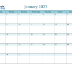 January 2023 Calendar PDF Word Excel