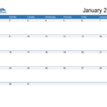 January 2023 Calendar PDF Word Excel