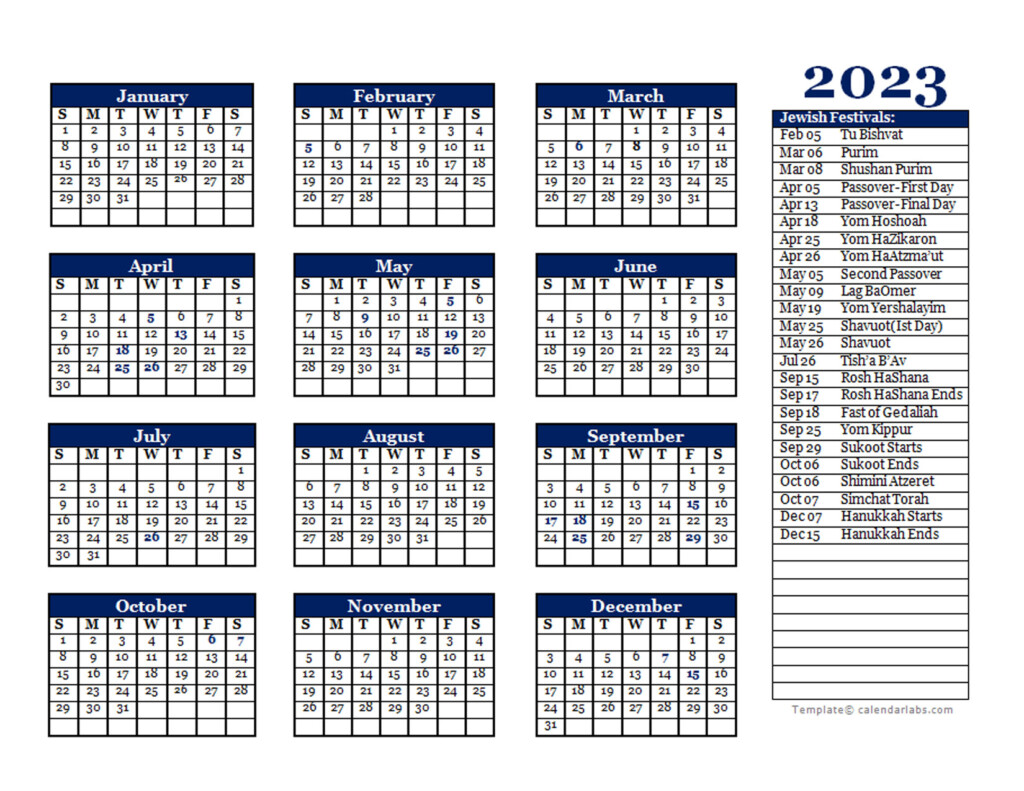 Jewish Calendar 2023 Pdf Customize And Print