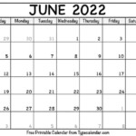 June 2022 Calendar June 2022 Free Printables