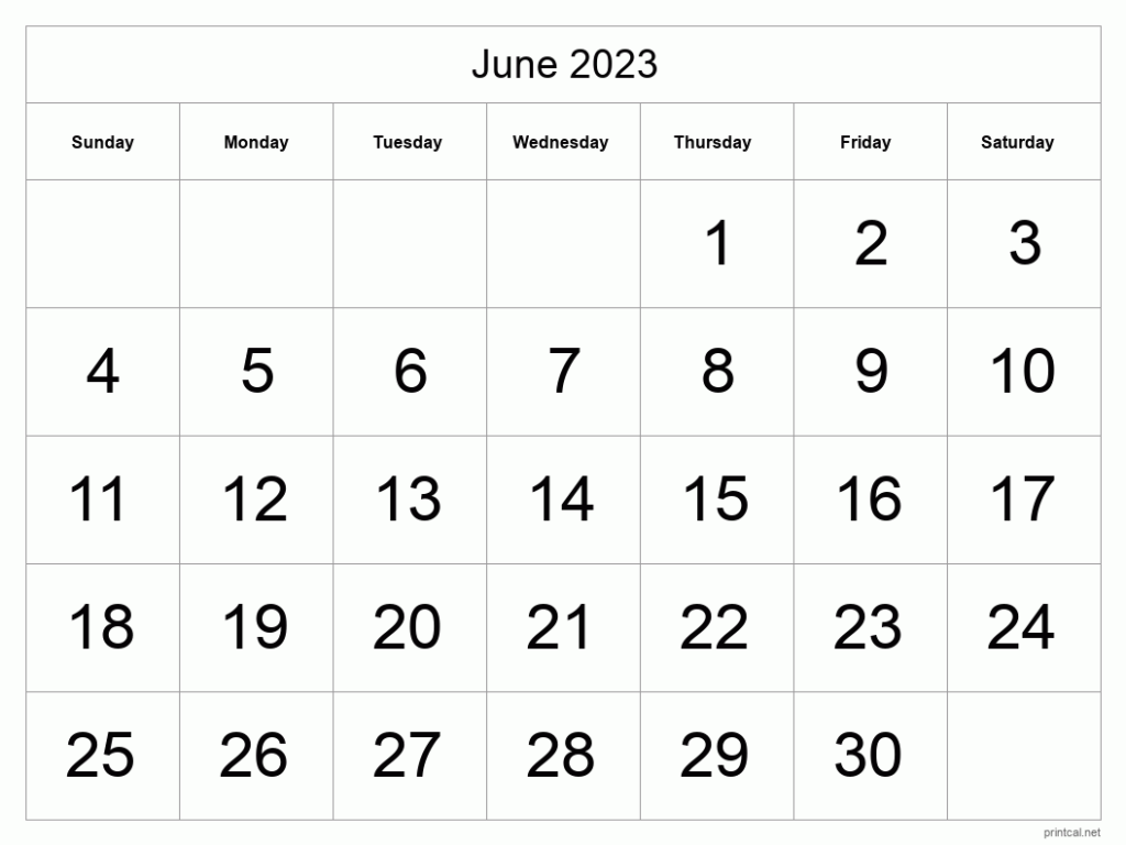 June 2023 Calendar Free Printable Calendar June 2023 Calendar Free 