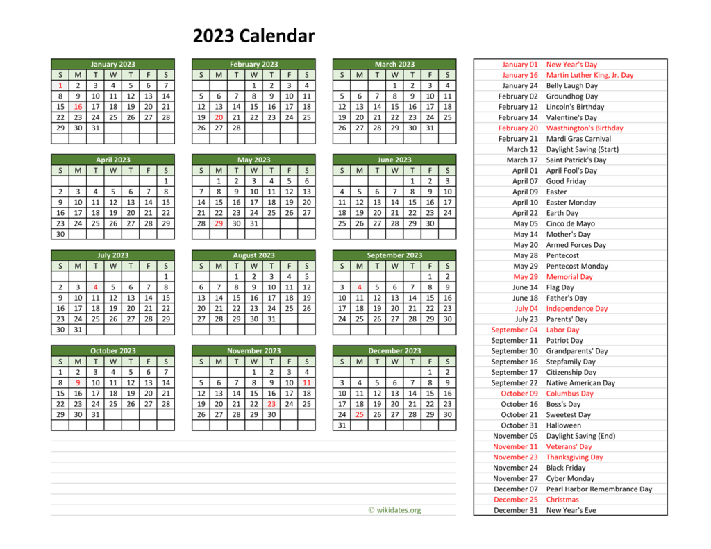 Large 2023 Calendar With Holidays Calendar Quickly Www vrogue co