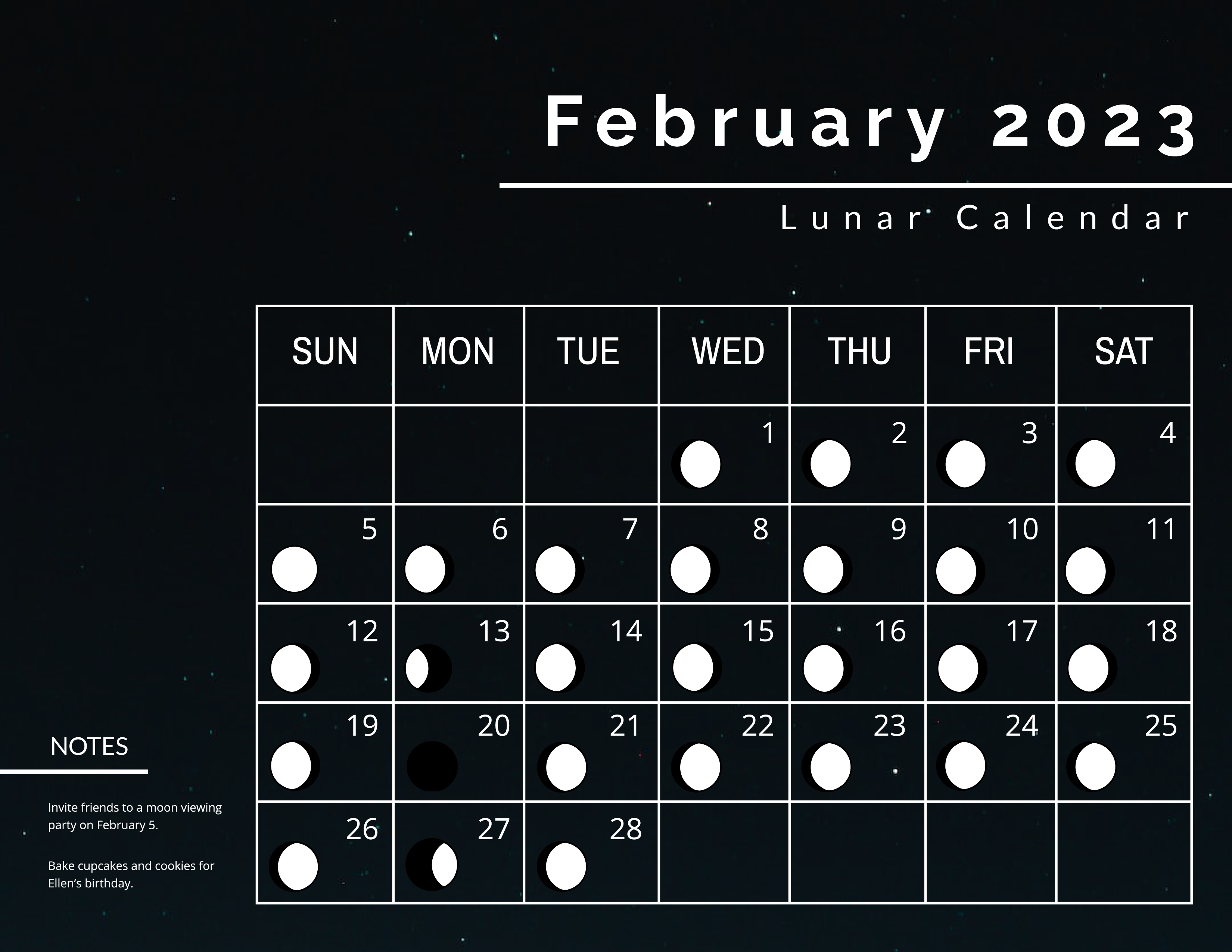 Lunar Calendar October 2023 EPS Google Docs Google Sheets