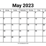 May 2023 Calendar Calendar Options