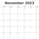 November 2023 Free Downloadable Calendar