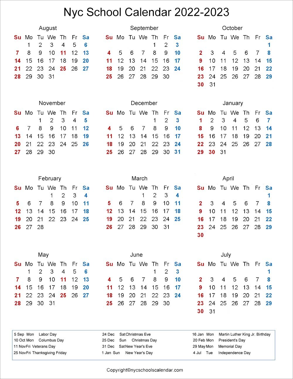 Nycschool Calendar 2022 2023 February Calendar 2022