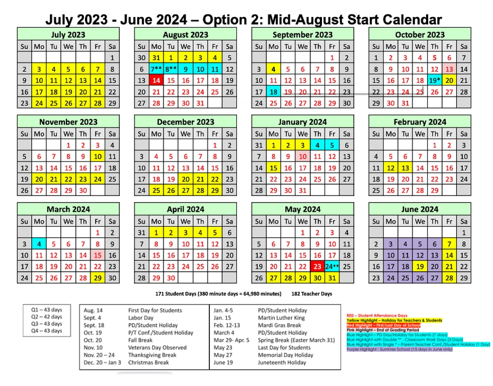 Rapides Parish School Board Adopts Mid August Start Calendar For 2023 2024