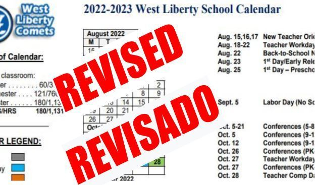 Revised 2022 23 West Liberty School Calendar West Liberty Community 