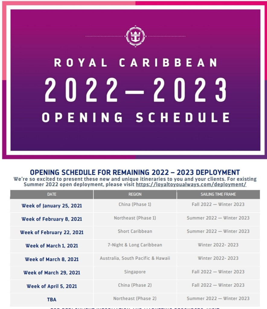 Royal Caribbean Releases 2022 2023 Cruises Sailing From Northeast US 