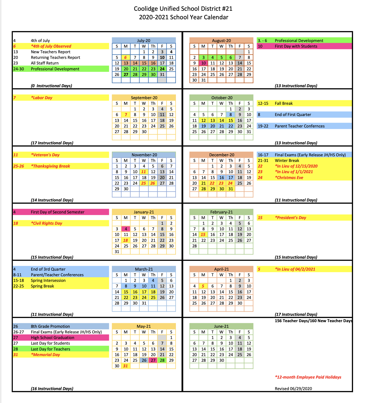 Scottsdale Unified School District Calendar Printable Calendar 2022 2023