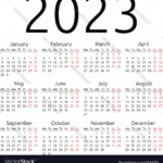 Simple Calendar 2023 Monday Royalty Free Vector Image Free 2023