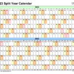 Split Year Calendars 2022 2023 July To June Excel Templates