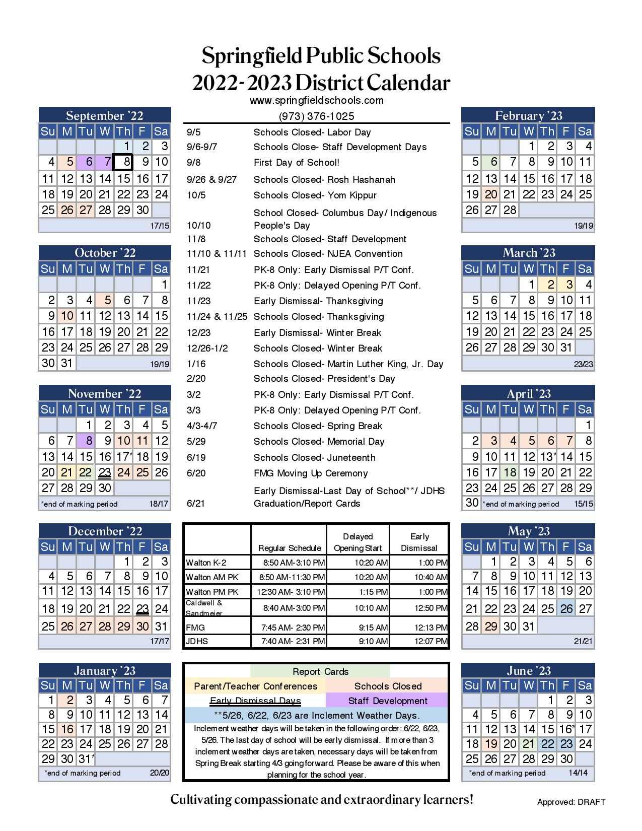 Springfield Public Schools Calendar Holidays 2022 2023