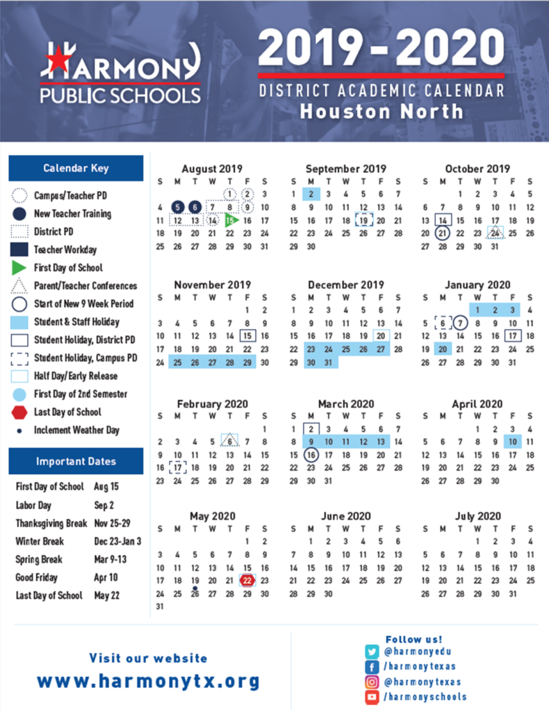 Uhd Academic Calendar Printable Calendar 2023