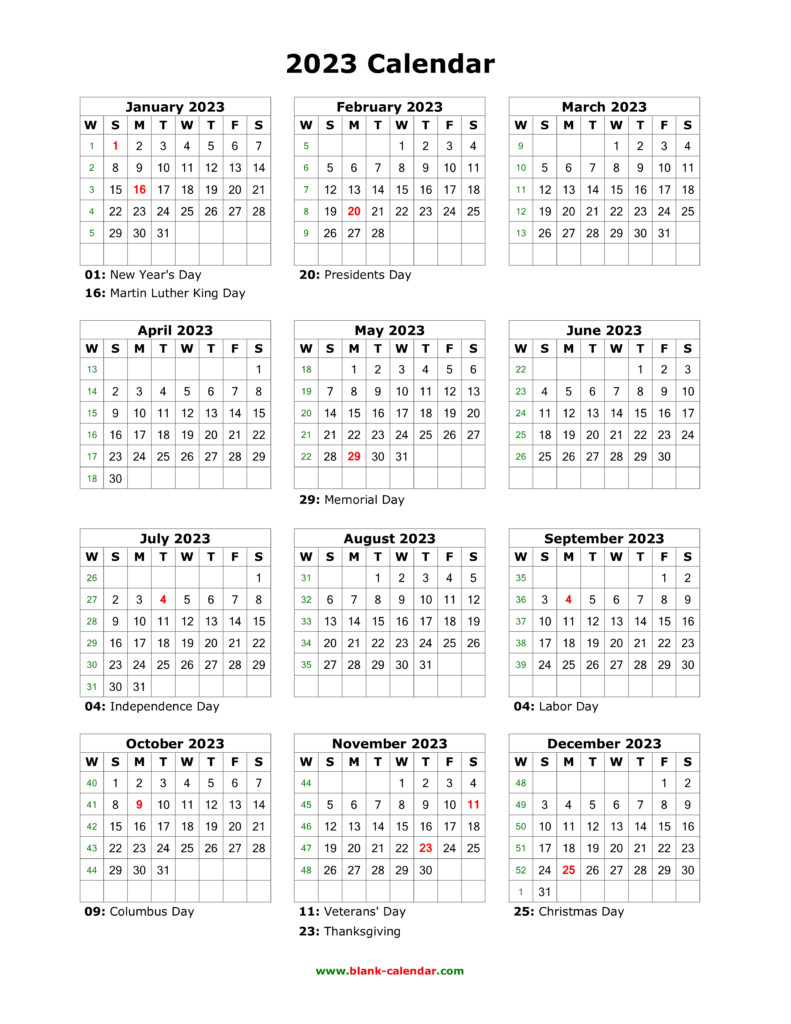 Word Calendar Template 2023 Customize And Print